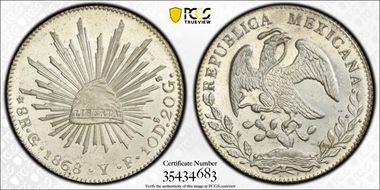 1868-Go YF 8 R Go50 MS65