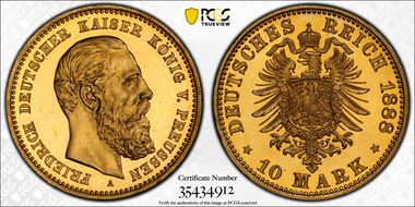 1888-A 10 Mk J-247 Friedrich PR66CAM