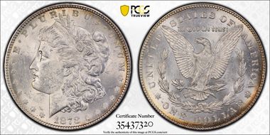 1878 7TF $1 Reverse of 1878 MS62