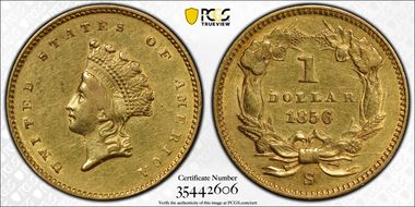 1856-S/S G$1 RPM, FS-501 AU53