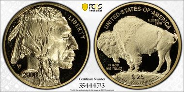 2008-W $25 American Buffalo .9999 Fine Gold PR69DCAM