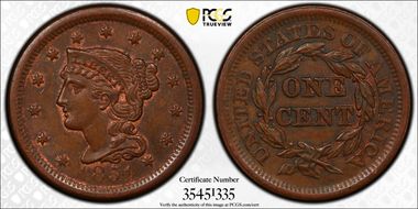 1851 1C Newcomb 8 MS62BN