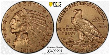 1916-S $5 XF45
