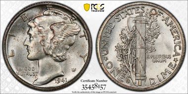 1941-S 10C Large S, FS-511 MS65+ FB