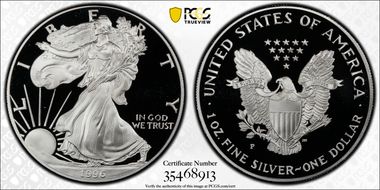 1996-P $1 Silver Eagle PR70DCAM