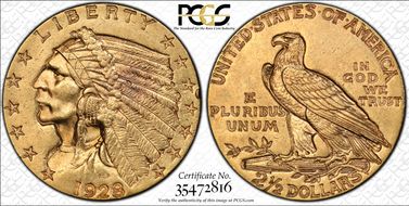 1928 $2.50 AU58