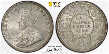 1933(C) 1/2 Rup SW-8.121 MS65