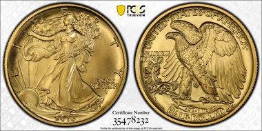 2016-W 50C 100th Anniversary Gold SP69