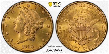 1900-S $20 MS62