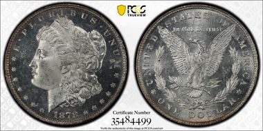 1878 8TF $1 VAM 14.7 Flake on Ear MS63+ PL