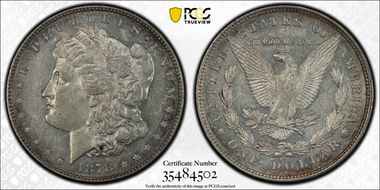 1878 8TF $1 VAM 14.17, Chip in Ear AU55