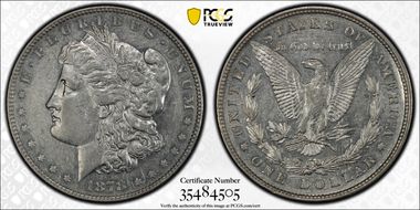 1878 8TF $1 VAM 14.20 Boll Lines XF45