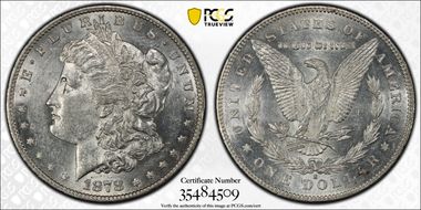 1878-S $1 VAM 27 Long Arrow Shaft AU58