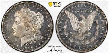 1896 $1 VAM 19 8 in Denticle MS64DMPL