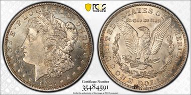 1921 $1 Wide Reeding MS63