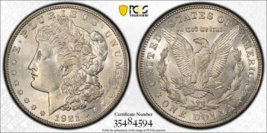 1921-S $1 VAM 1B-2 Thorn Head MS63