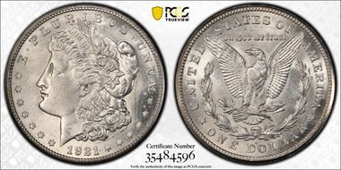 1921-S $1 VAM 1B-4a, Thorn Head MS63