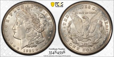 1921-S $1 VAM 1B-5 Thorn Head MS63