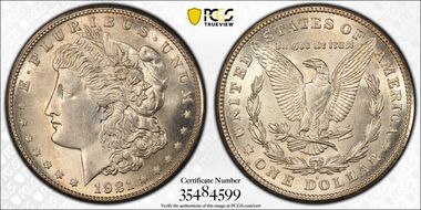 1921-S $1 VAM 1B Thorn Head MS63