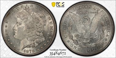1878 7TF $1 VAM 189 AU58