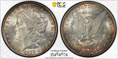 1878 7TF $1 R79 VAM 228B, Slashed O MS63