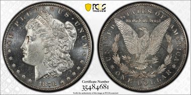 1878-S $1 VAM 6, Doubled RIB MS65PL