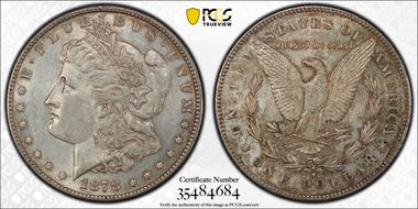 1878-S $1 VAM 26 Long Arrow Shaft AU58