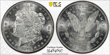 1879-S $1 VAM 52, Rev. of 1878 MS63+