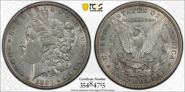 1880-O $1 VAM 63 Checkmark AU50