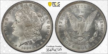1884-O $1 VAM 6, O/O MS66