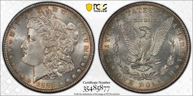 1886 $1 VAM 17, Doubled Arrows MS65