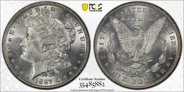 1887 $1 VAM 12, Alligator Eye MS64