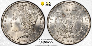 1889 $1 VAM 19A, Bar Wing MS64