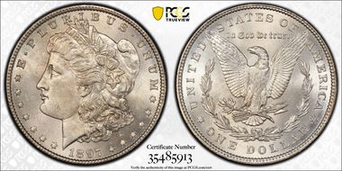 1897 $1 VAM 8 Doubled Stars MS63