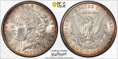 1900 $1 VAM 16A, Two Olive Rev MS64