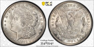 1921-S $1 VAM 6B, Filled S MS64