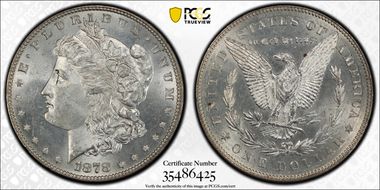 1878 7TF $1 R78 VAM 80 Weak LIB MS63