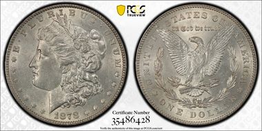 1878 7TF $1 VAM 116 AU58