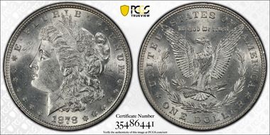 1878 7TF $1 R79 VAM 203 Short Leaf MS61