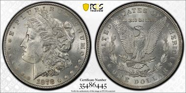 1878 7TF $1 R79 VAM 223, Washed Out L MS62