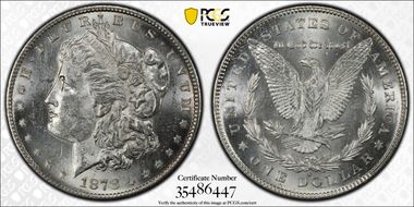 1878-S $1 VAM 17A, Denticle Clash MS62