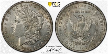 1880-O $1 VAM 55, Checkmark AU55