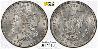 1882-O $1 VAM 7, O/O MS64