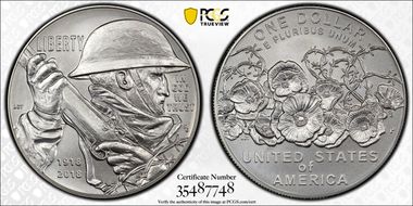 2018-P $1 WWI Centennial MS70