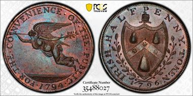 1796 Tk 1/2D DH-10 Cork MS66RB