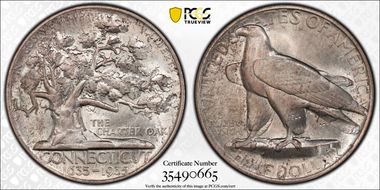 1935 50C Connecticut MS66