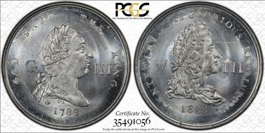 1788 Tk 1D DH-186 Middlesex National Series White Metal MS64