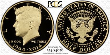 2014-W 50C Gold JFK 50th Anniversary PR69DCAM