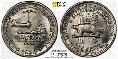 1936 50C Wisconsin MS65