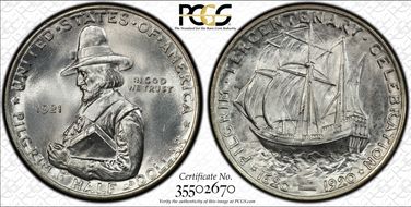 1921 50C Pilgrim MS66
